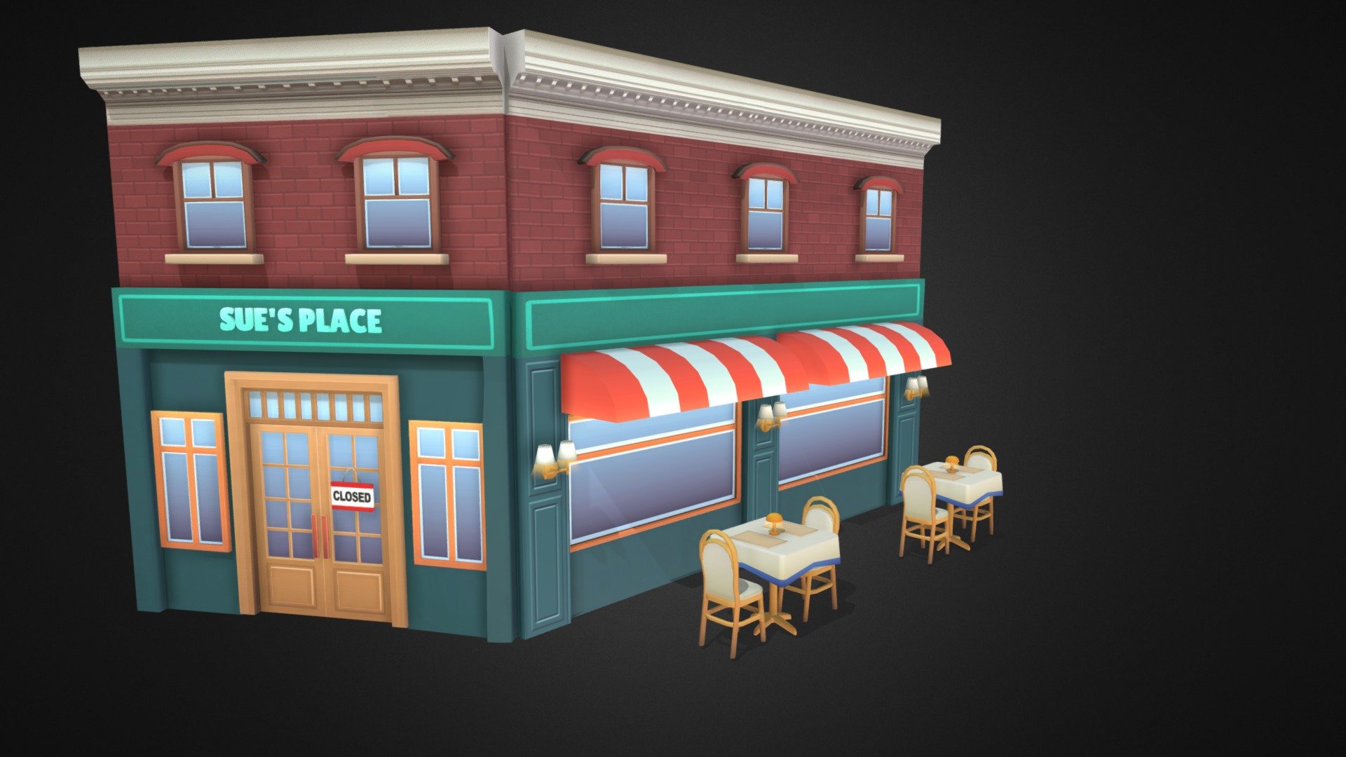 Restaurant Outside - 3D model by fatimayeter4 [e176e8c] - Sketchfab