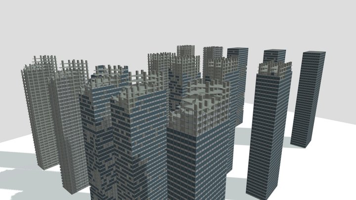 Destroyed skyscraper 1 3D Model