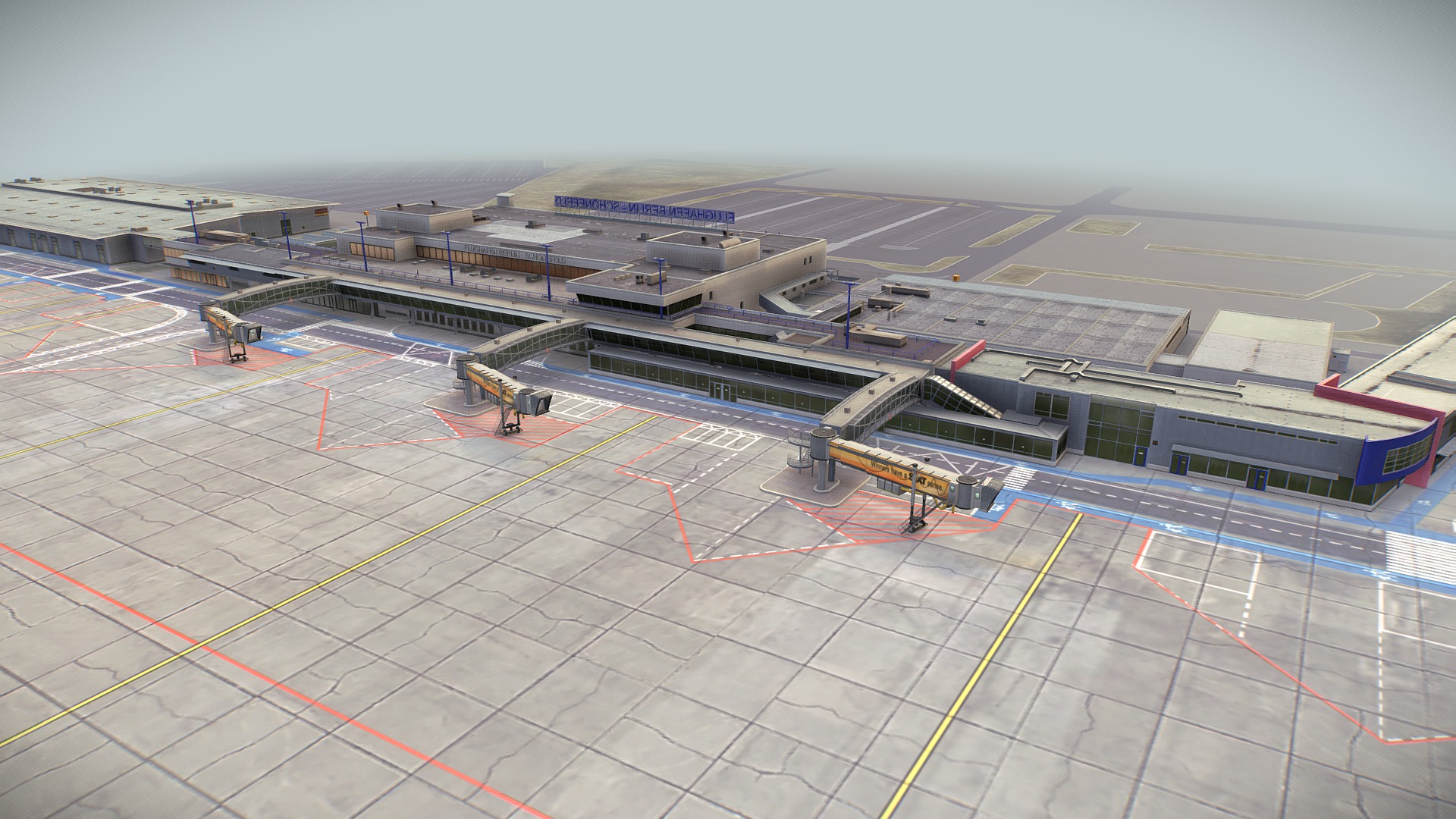 3D model Airport Schonefeld Terminal - This is a 3D model of the Airport Schonefeld Terminal. The 3D model is about diagram.
