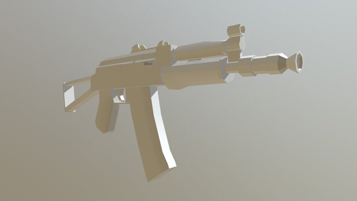 Low-Poly AKS-74U 3D Model