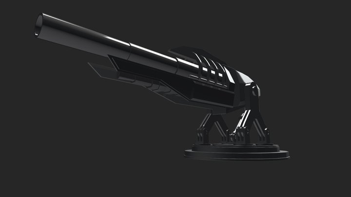 Heavy SciFi Cannon 3D Model