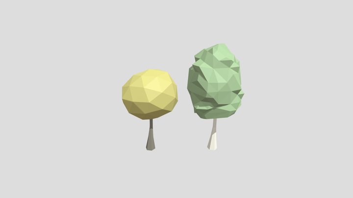 Low poly trees 3D Model