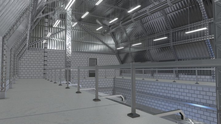 Industrial Building Interior 3D Model