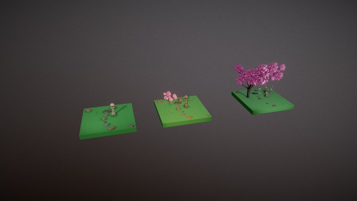 Toro and cherry blossom draft 3D Model