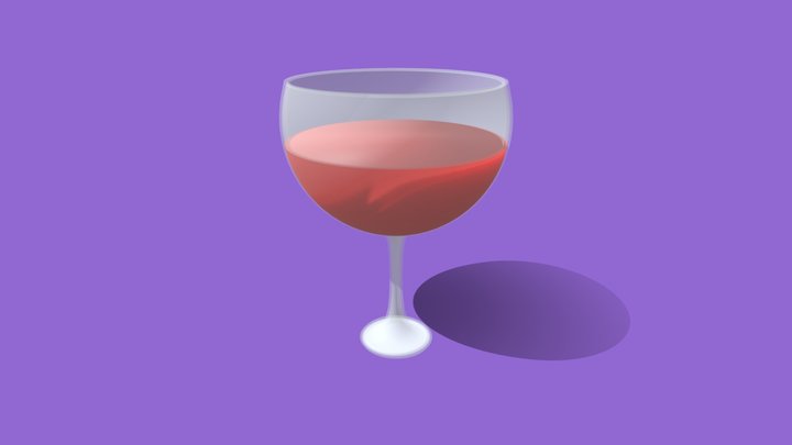 a glass of wine 3D Model