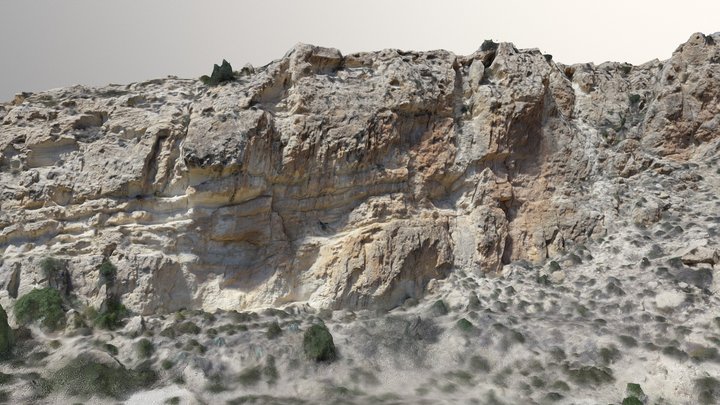 Los Perales Azagador limestone cliff 3D Model