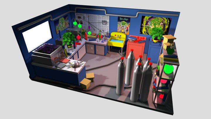 Rick and Morty's garage 3D Model