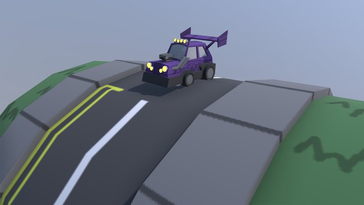 Low Poly Car - Driving Loop 3D Model