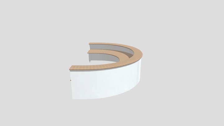 Half Circle Service Desk 3D Model