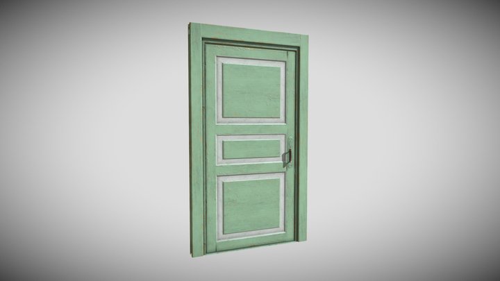 Old wooden door. Ready for realtime and gamedev 3D Model