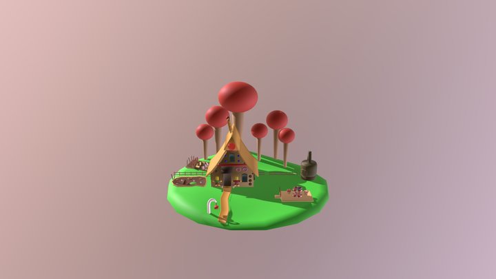 Diorama of witch house in hansel and gretel 3D Model