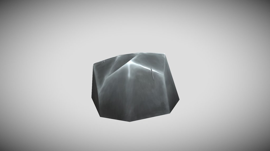Stylized Low-Poly Dark Rock / Boulder