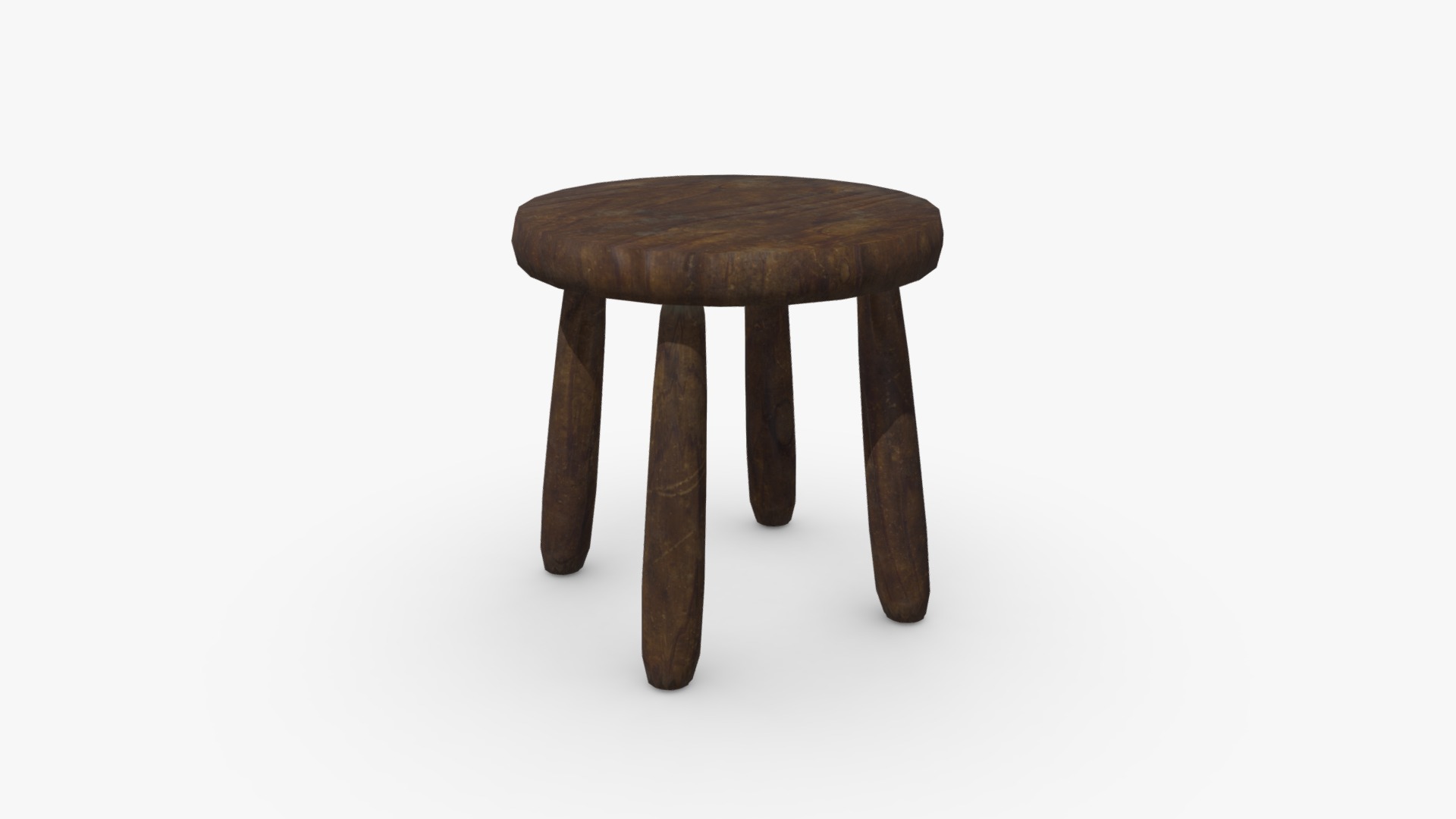 3D model Rustic Wooden Stool - This is a 3D model of the Rustic Wooden Stool. The 3D model is about a wooden table with a wooden top.