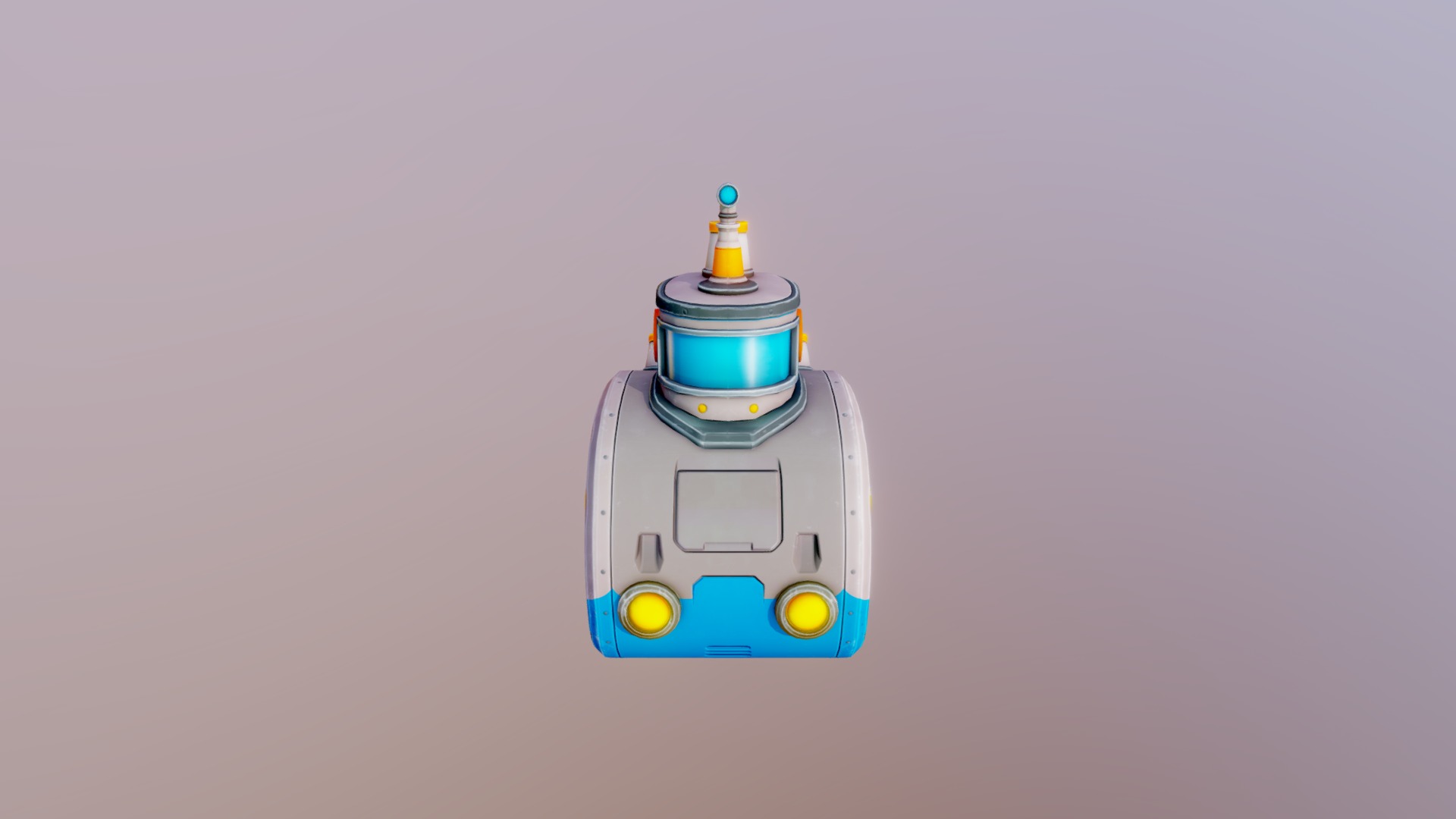 3D model Stylised Submarine - This is a 3D model of the Stylised Submarine. The 3D model is about a toy car with a blue light.