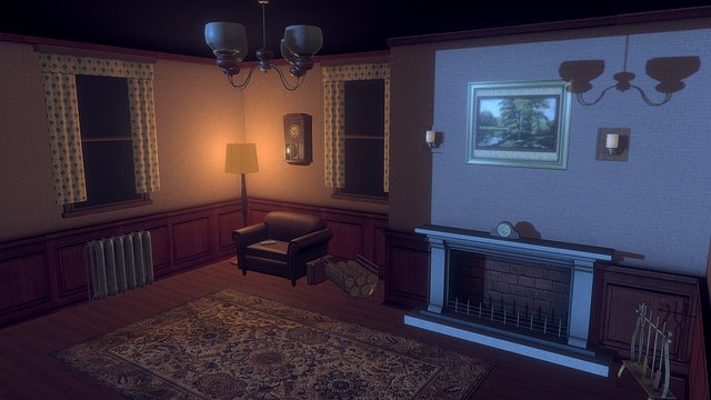 Room by night 3D Model