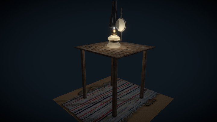 Παλιά λάμπα πετρελαίου | Vintage Oil Lamp 3D Model
