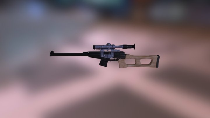 PBR VSS Sniper Rifle 3D Model