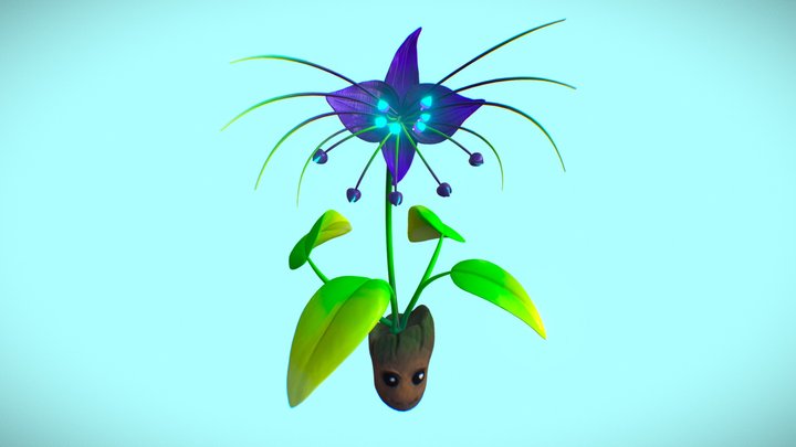Exotic Flower - Tacca Chantrieri 3D Model