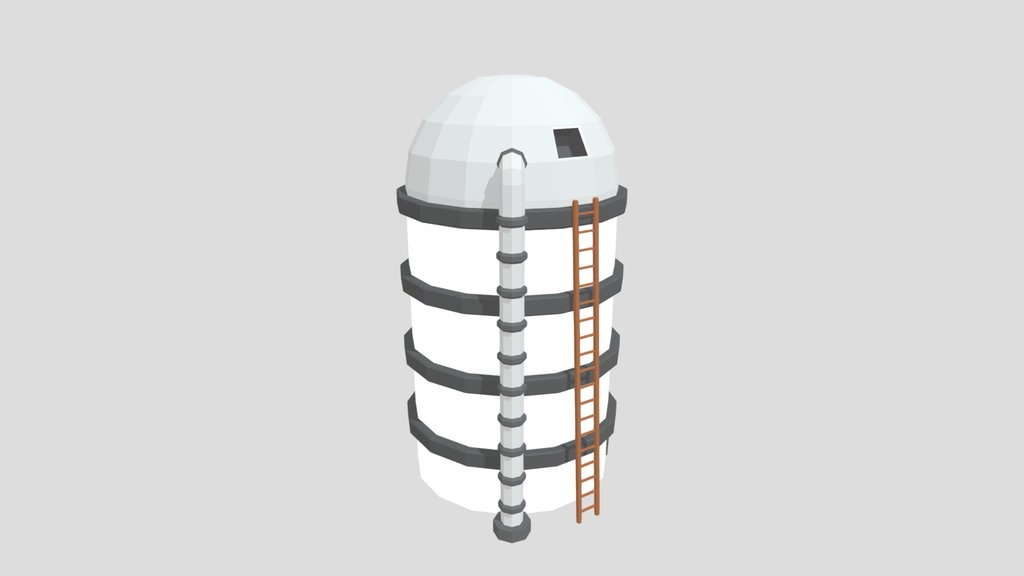 Low Poly Farm Silo