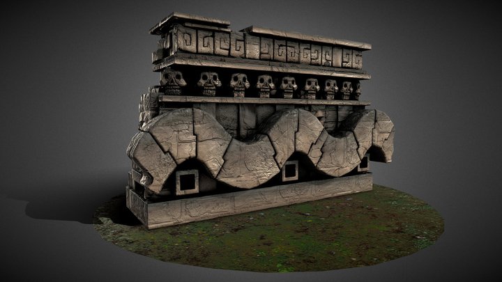AZTEC SKULL WALL 3D Model