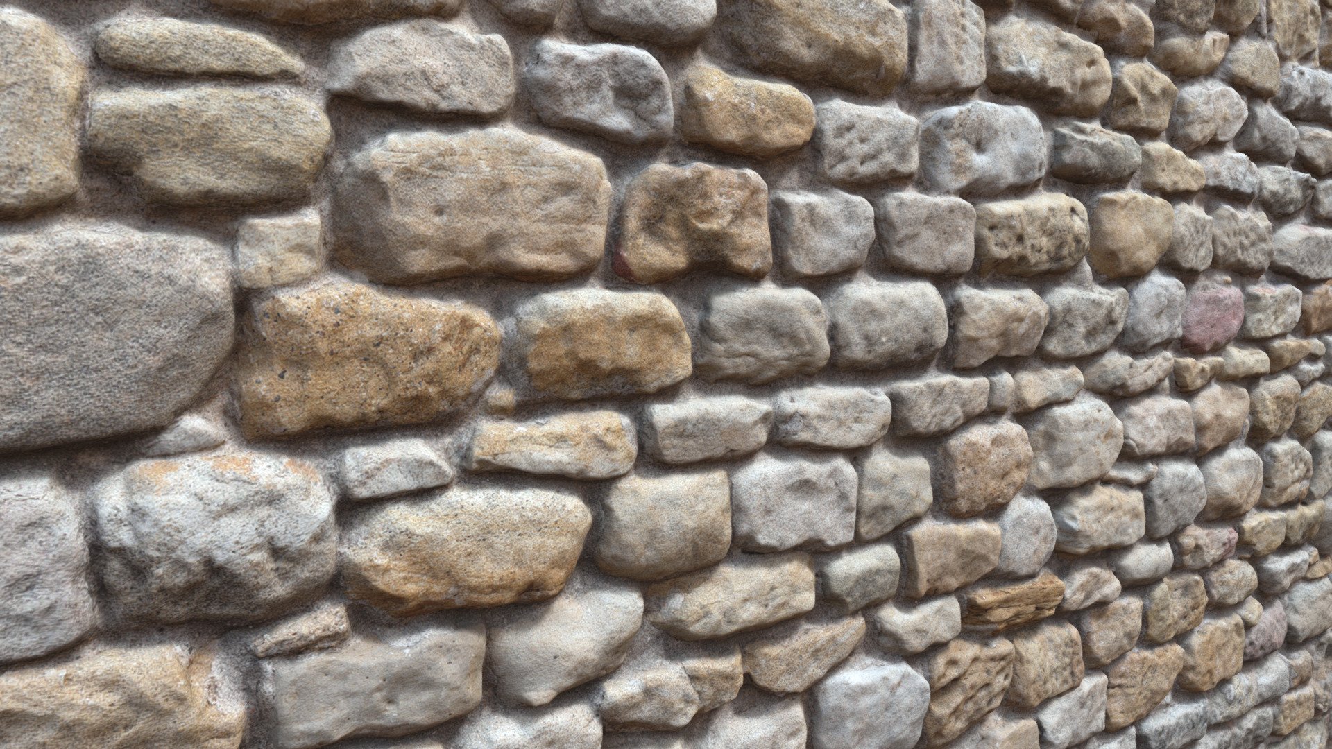 RAW 3D scanned stone wall