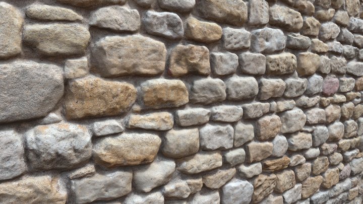 RAW 3D scanned stone wall 3D Model