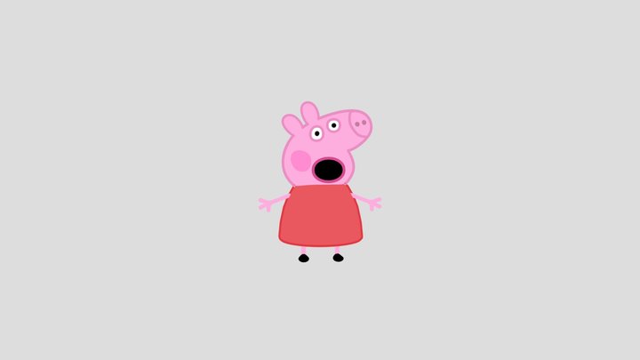Peppa Pig (with 2d look) 3D Model