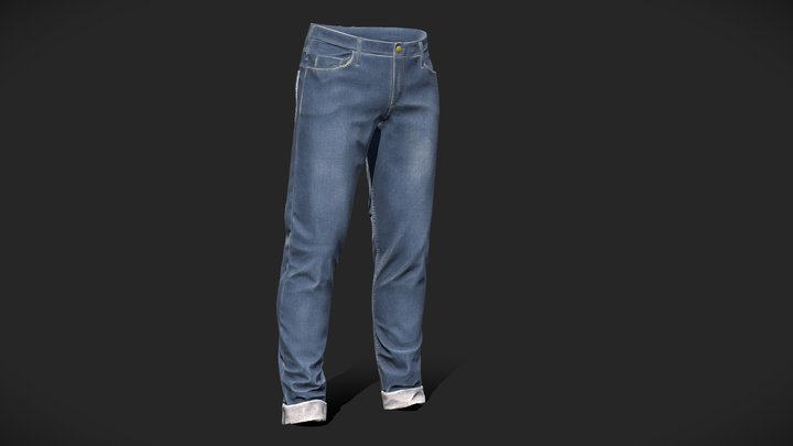 Jeans( Game ready)(Marvelous Designer) 3D Model