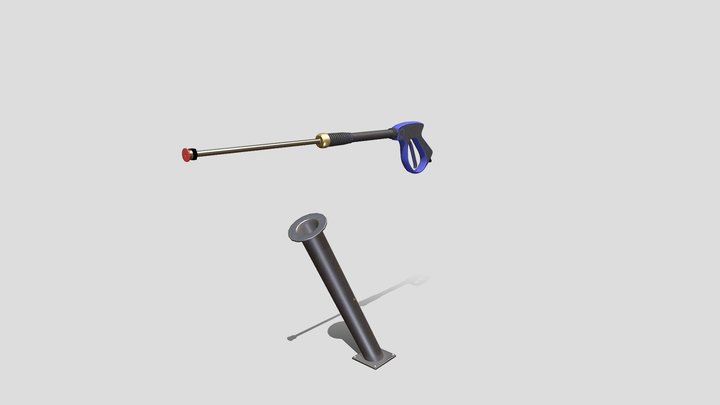Car Wash Water Gun (game-ready models) 3D Model