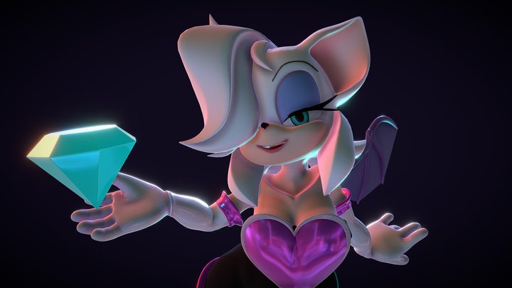 Rouge The Bat from Sonic franchise 3D Model