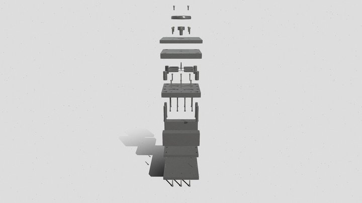 molde inyeccion A Explotada 3D Model