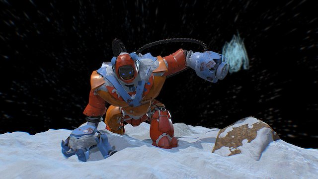 Robot with frosty gun 3D Model