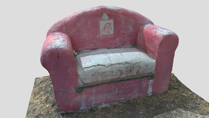 Sillon individual rustico de cemento,Mx. 3D Model