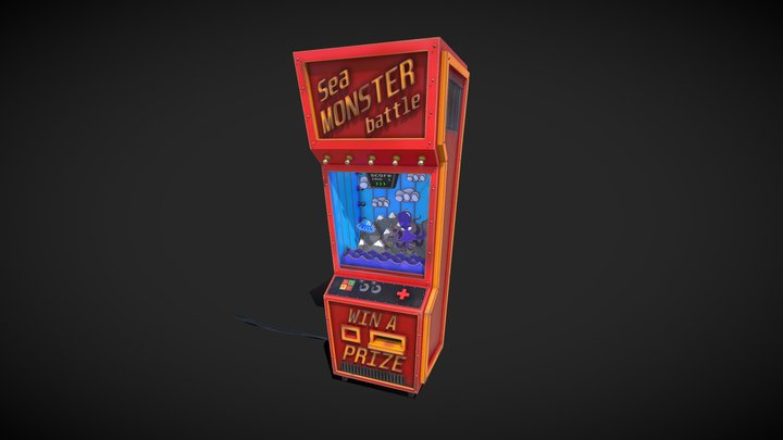 Cartoonish Arcade machine 3D Model