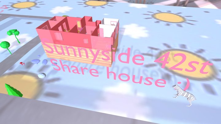 Sunnyside map in New York city 3D Model