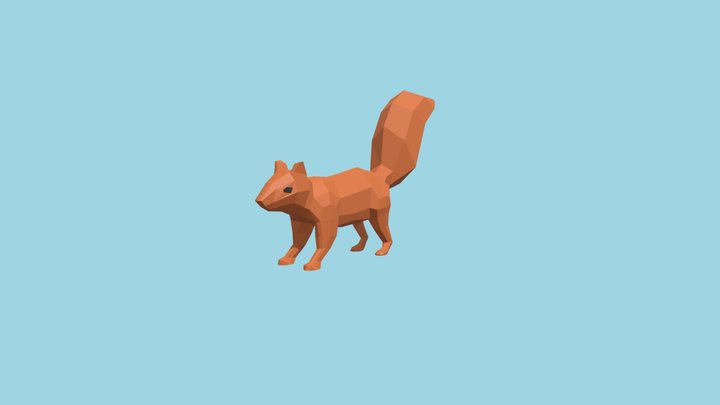 Red Squirrel - low poly 3D Model