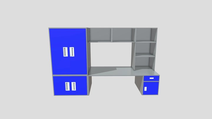 school dorm desk 3D Model
