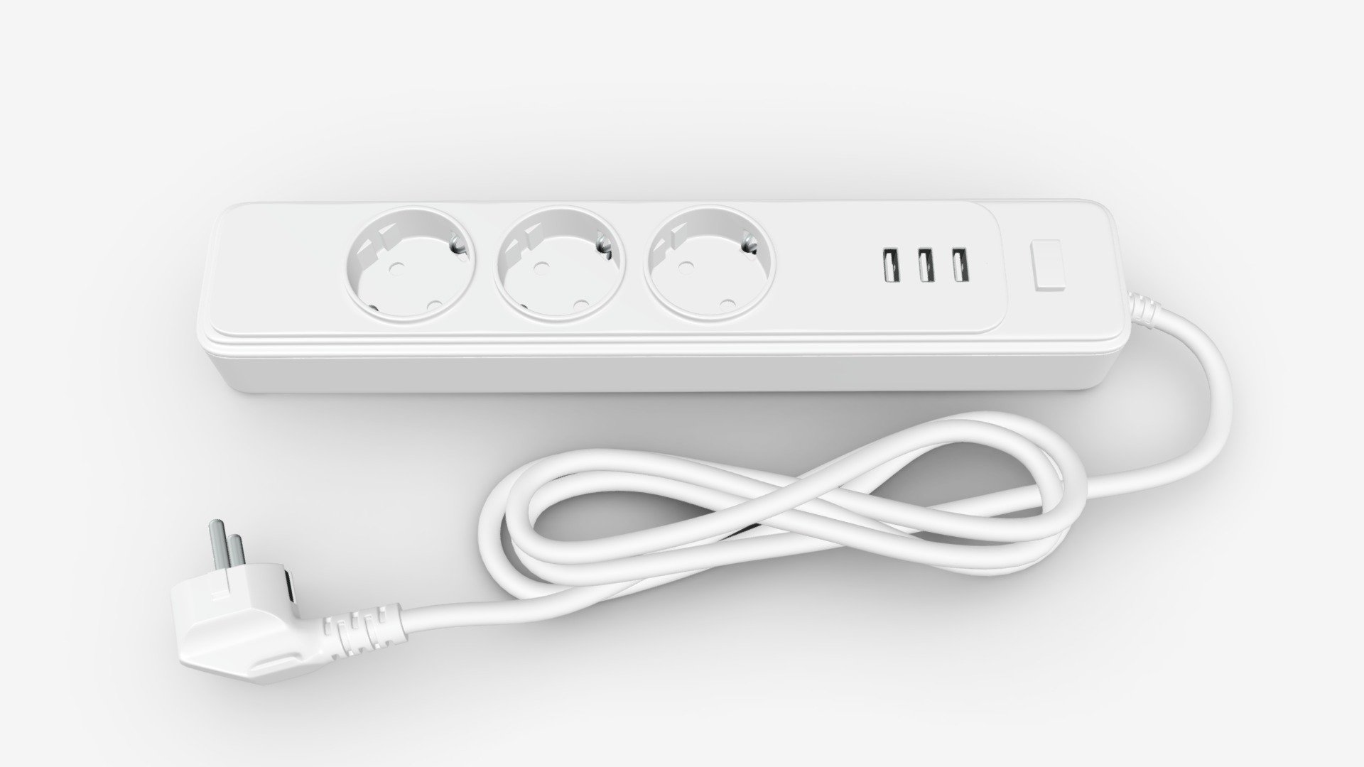 Power strip EU with USB ports - Buy Royalty Free 3D model by HQ3DMOD ...