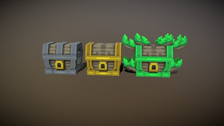 Silver, Gold, and Forest Chests Free Check Desc 3D Model