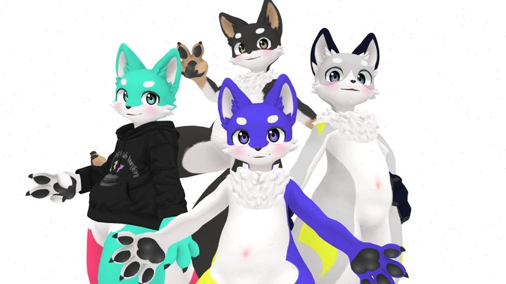 Furry Character Canvas 3D Model