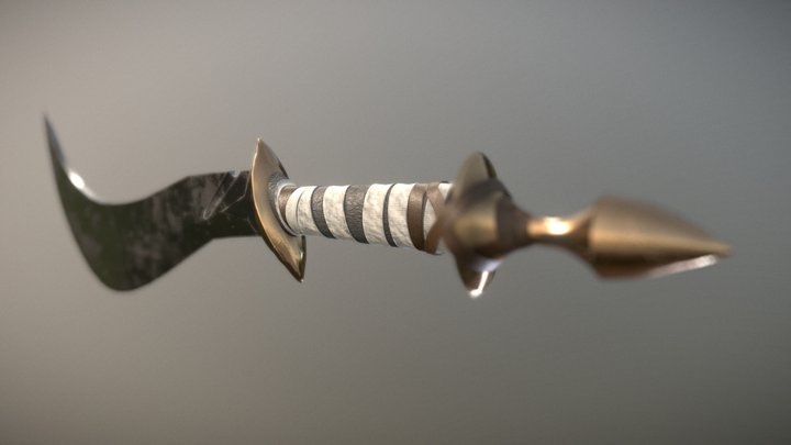 Curved Sword - Game Ready 3D Model