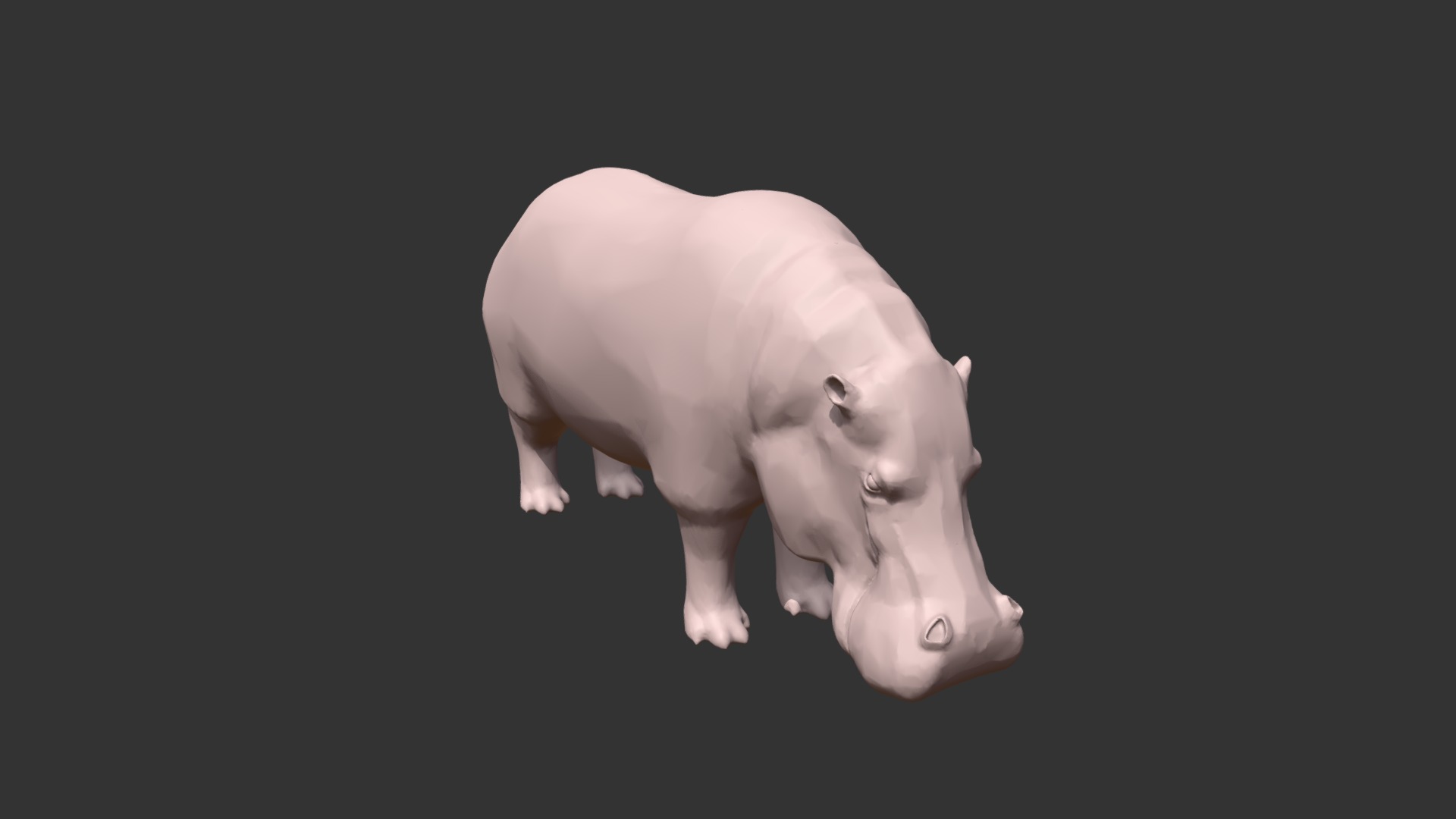 3D model Hippopotamus - This is a 3D model of the Hippopotamus. The 3D model is about a pig with a black background.