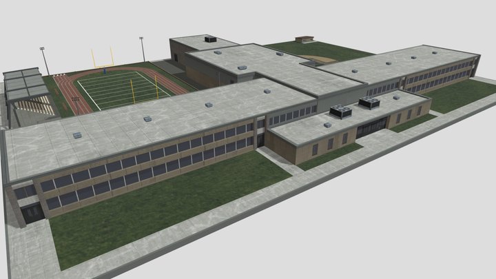 American High School 3D Model
