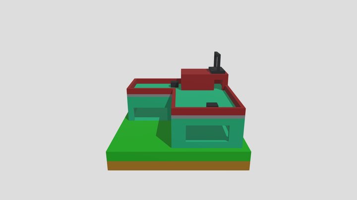 Free Fire L shaped house .. 3D Model