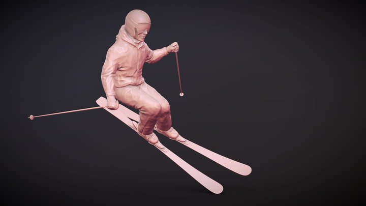 Mountain-skier 3D Model