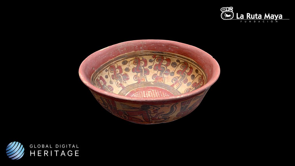 Bowl with bird motif