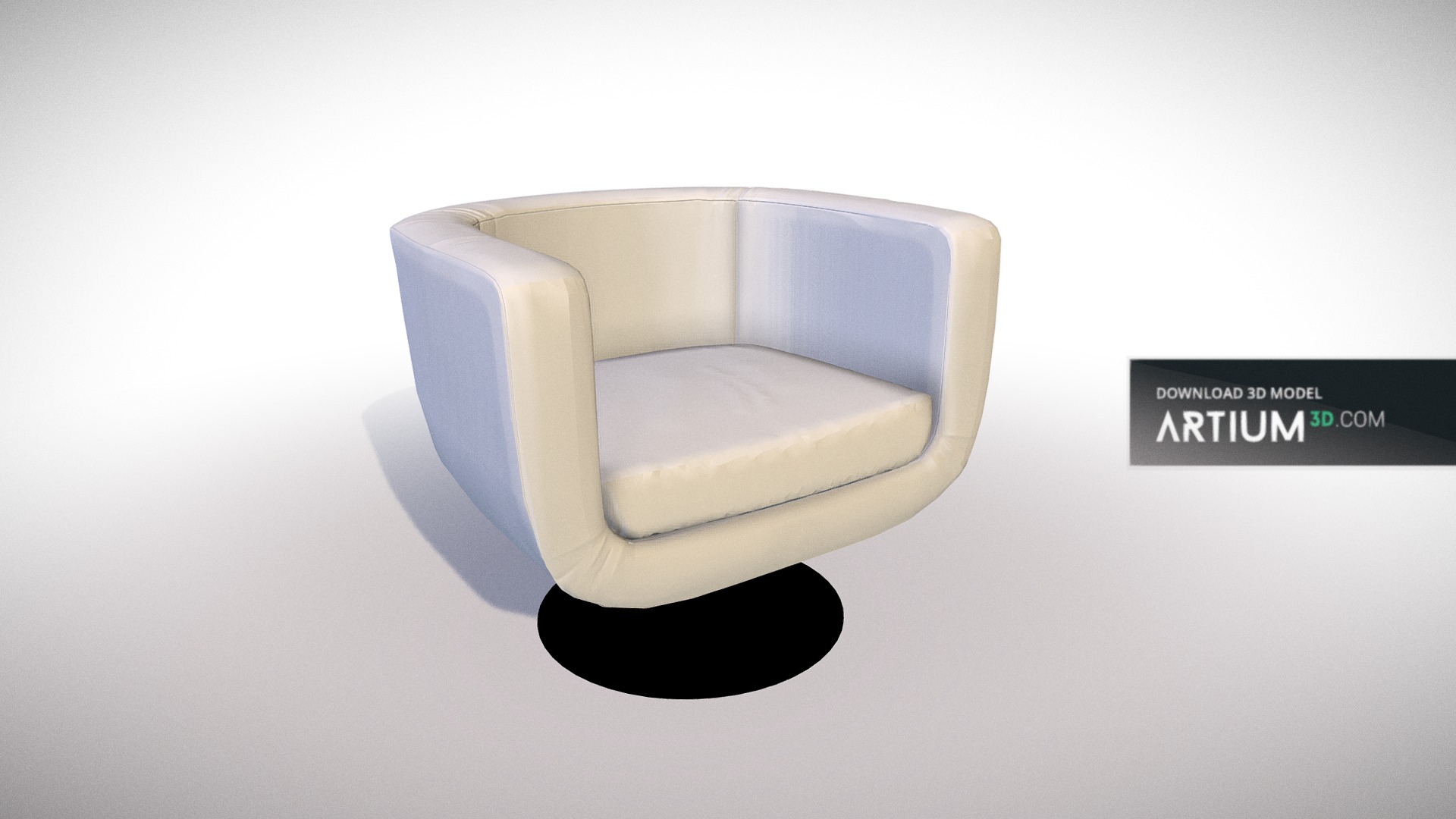 3D model Armchair – New design - This is a 3D model of the Armchair – New design. The 3D model is about a white square object with a black circle in the middle.