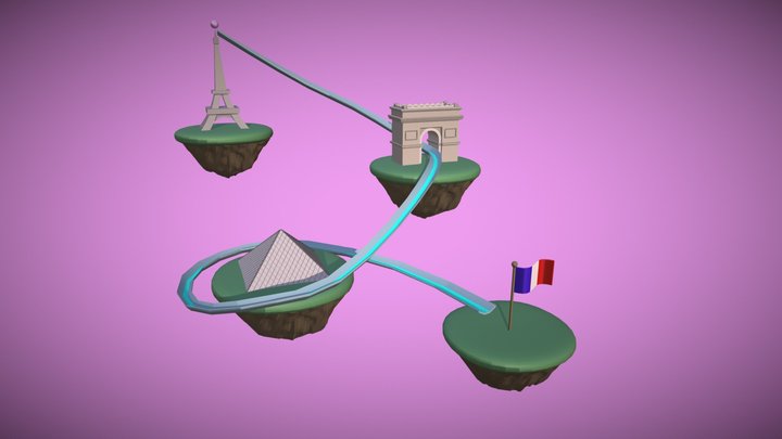 Paris Marble Madness Track 3D Model