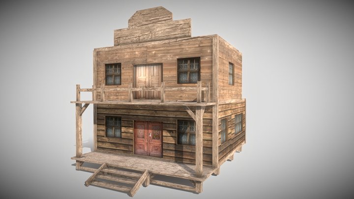 Western House - Mobile Game ready 3D Model