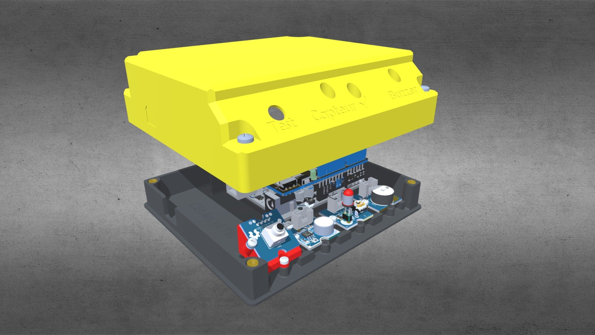 Maquette didactique Detecteur  de seuil sonore — Sketchfab embed 3D viewer